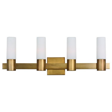 Maxim Four Light Natural Aged Brass Vanity 22414SWNAB